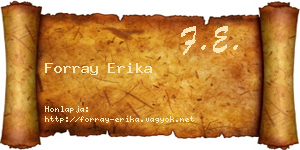 Forray Erika névjegykártya