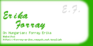 erika forray business card